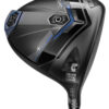 Cobra DARKSPEED ADAPT X Driver — black carbon fiber crown driver with adjustable weight and forged titanium face on golf course